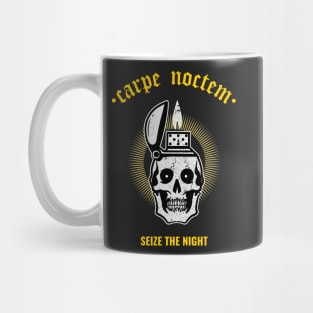 Carpe Noctem II - Seize The Night - Latin Quotes Phrase - Skull Art Mug